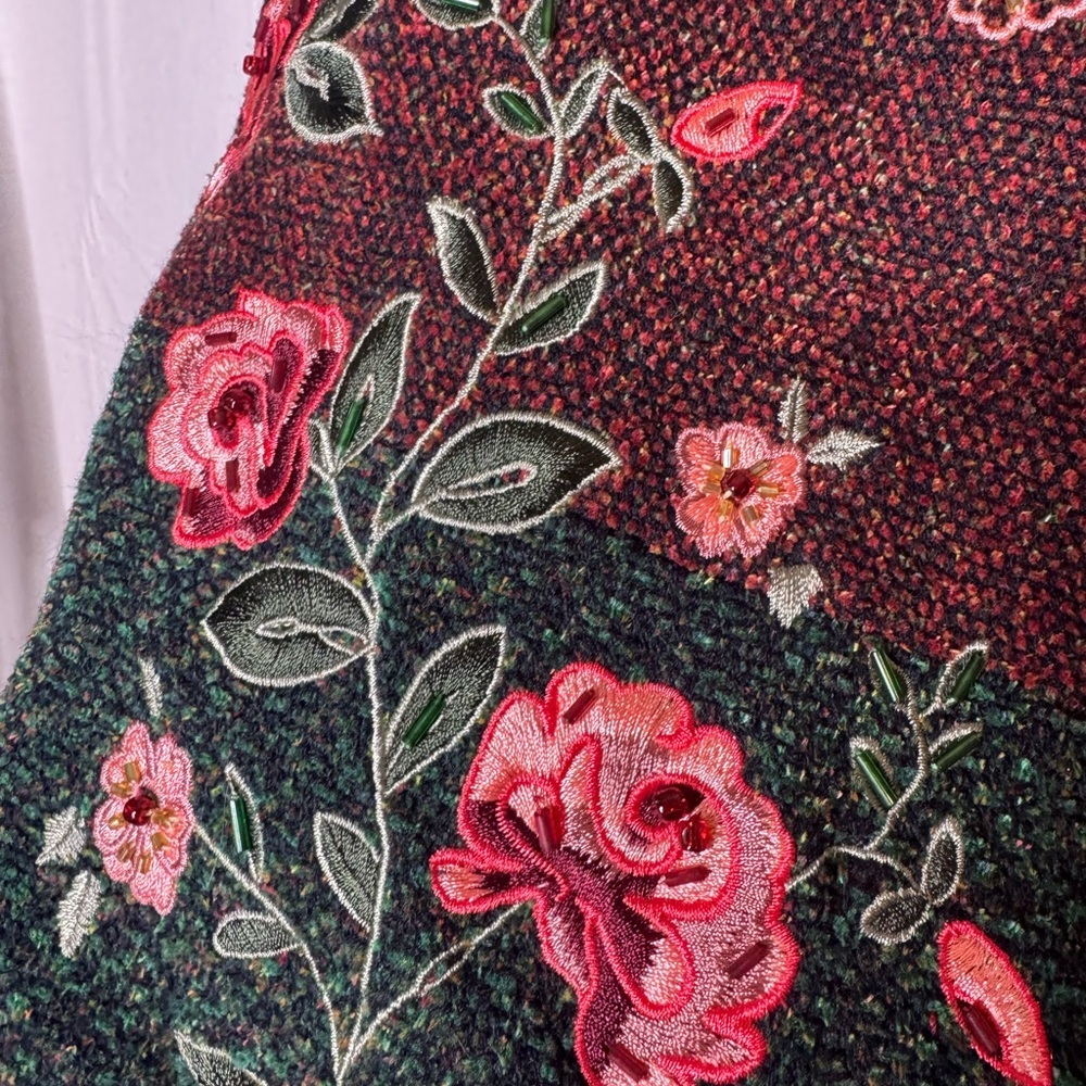 Napa Valley Womens Floral Embroidered Cardigan S‎ Grandma Cottagecore Patchwork - Picture 8 of 9
